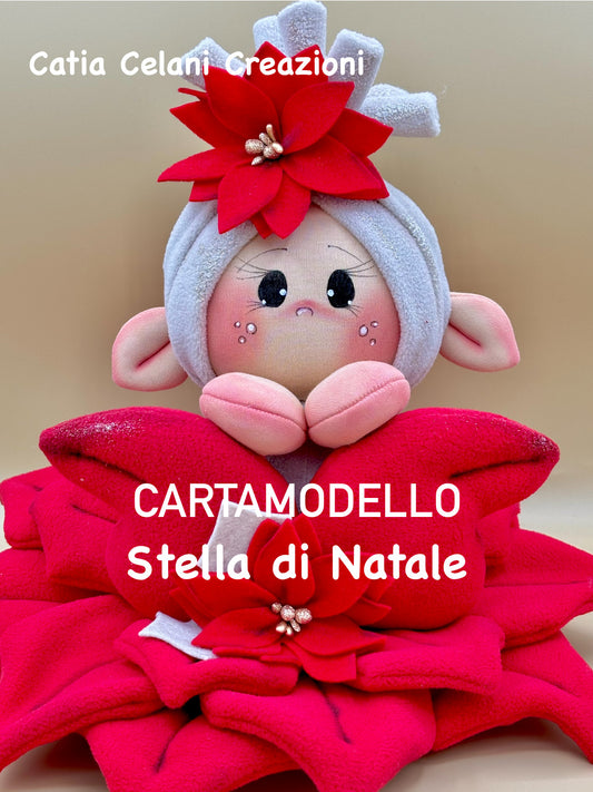 Cartamodello "Stella di Natale", fiori di natale, decorazione, natale, semplice da realizzare, digitale, pdf, download istantaneo