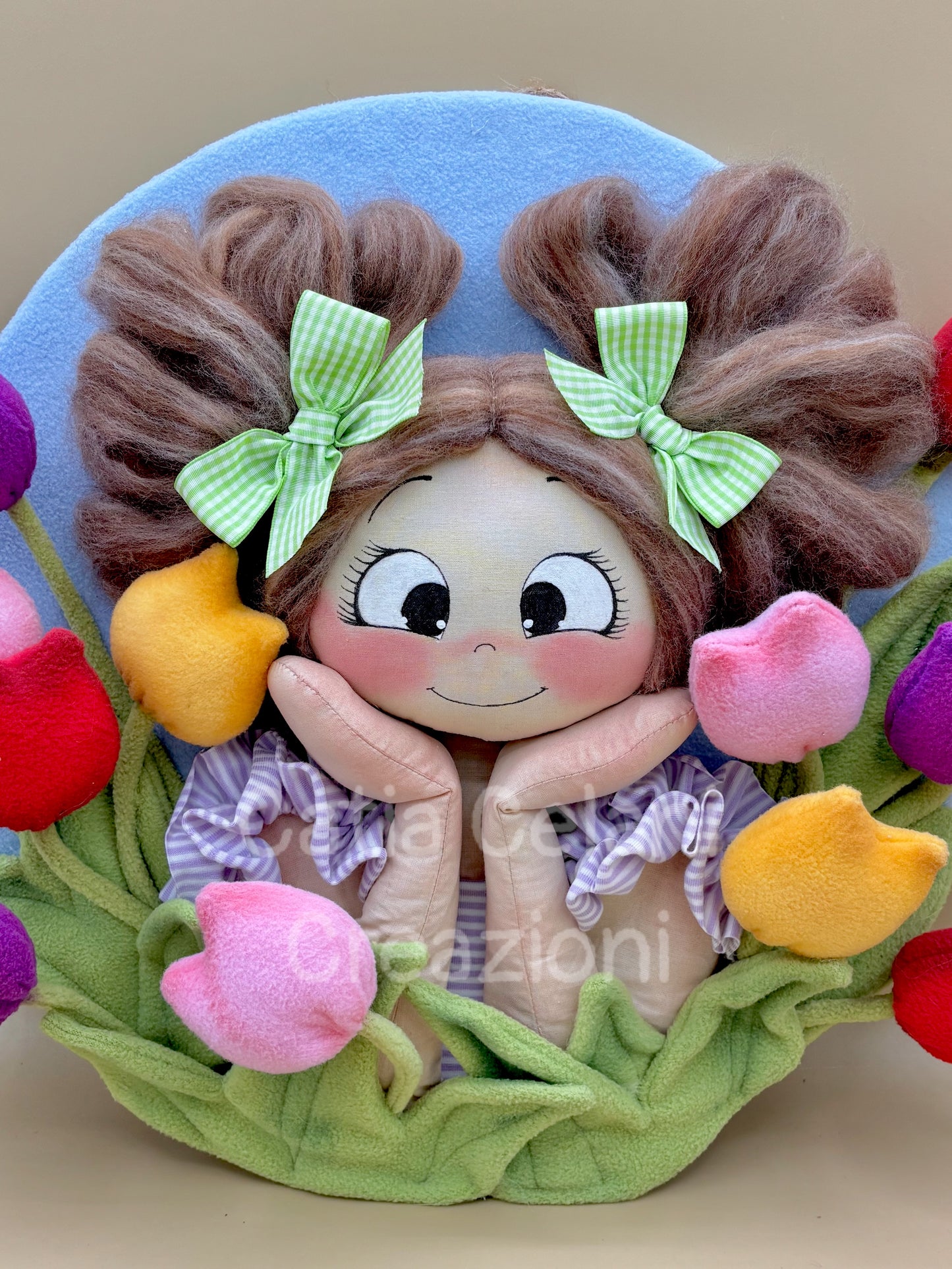 Bimba tra i tulipani- cartamodello facile da realizzare - pdf - download instantaneo