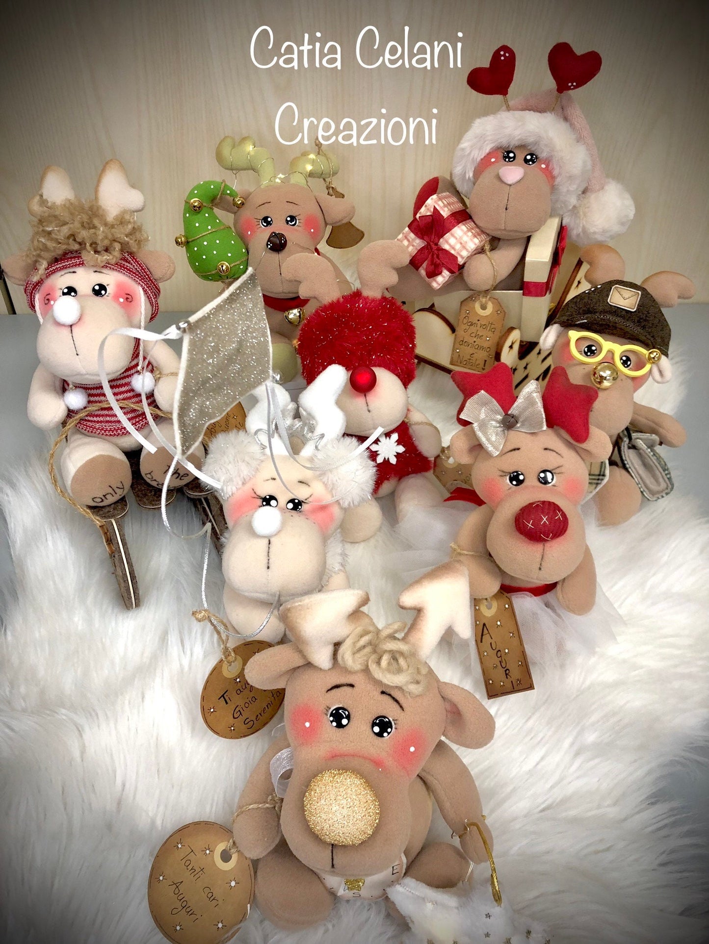 Cartamodello Renne di Babbo Natale (8 in 1) - con video tutorial - renne, natale, pdf, download istantaneo, facile da realizzare