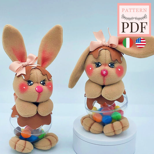 Cartamodello Coniglietto porta ovetti - contenitore - Pasqua - Conigli - facile da realizzare - pdf