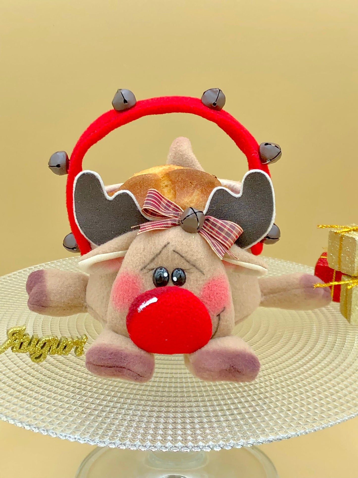 Renna porta panettone "Sportina": regalo, natale, facile, pdf, download instantaneo