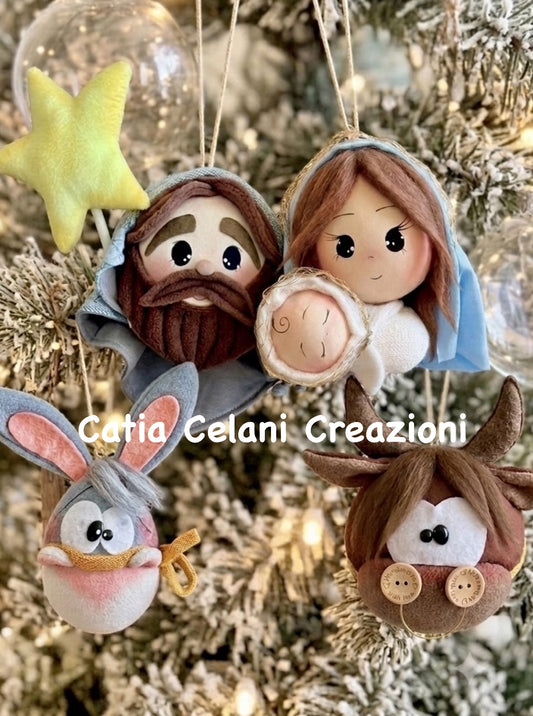 Cartamodello Natività, le palle di Natale - facile da realizzare - download istantaneo - pdf