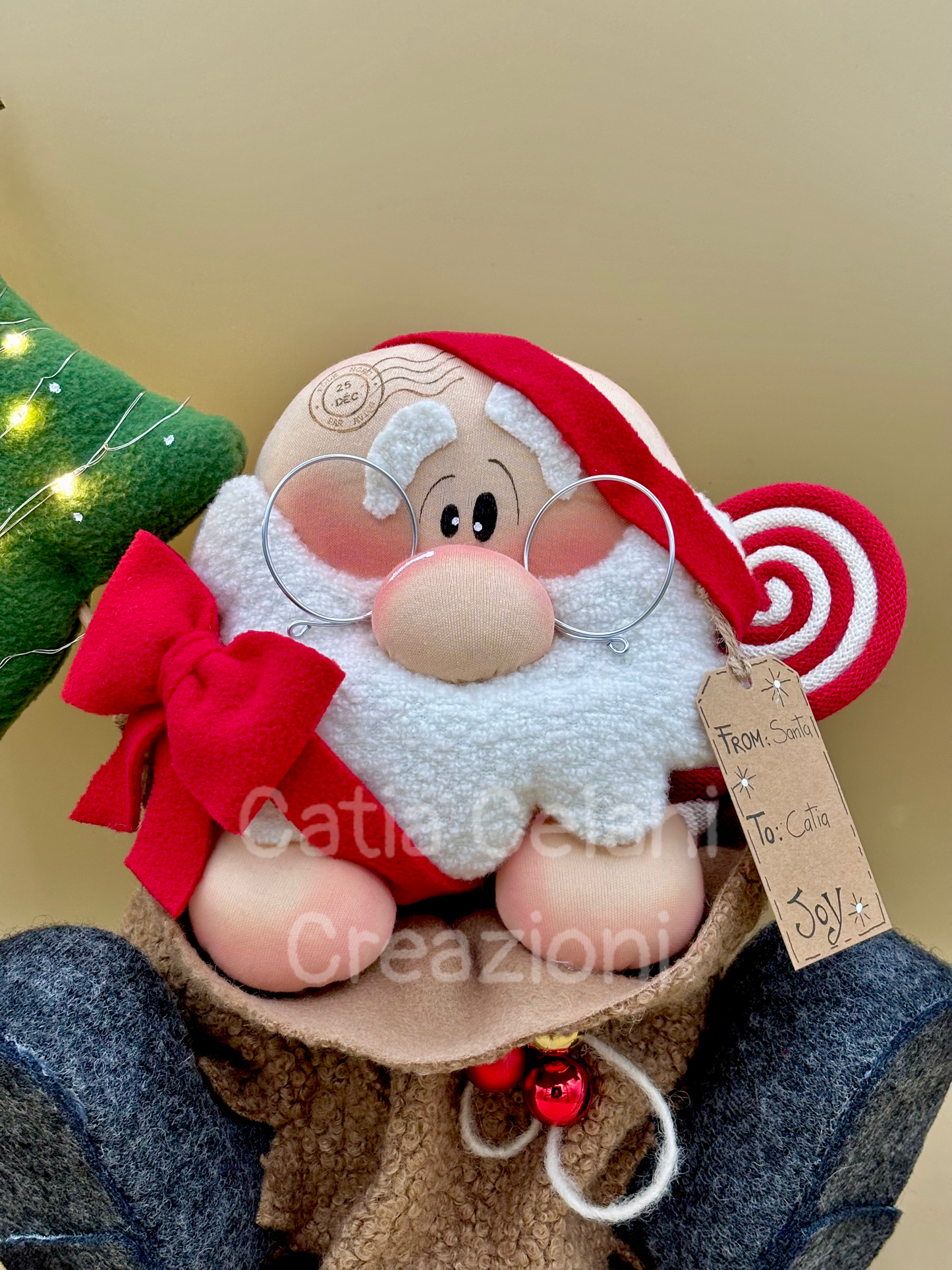 Cartamodello "Babbo nel sacco" - Babbo Natale, facile, pdf, download instantaneo