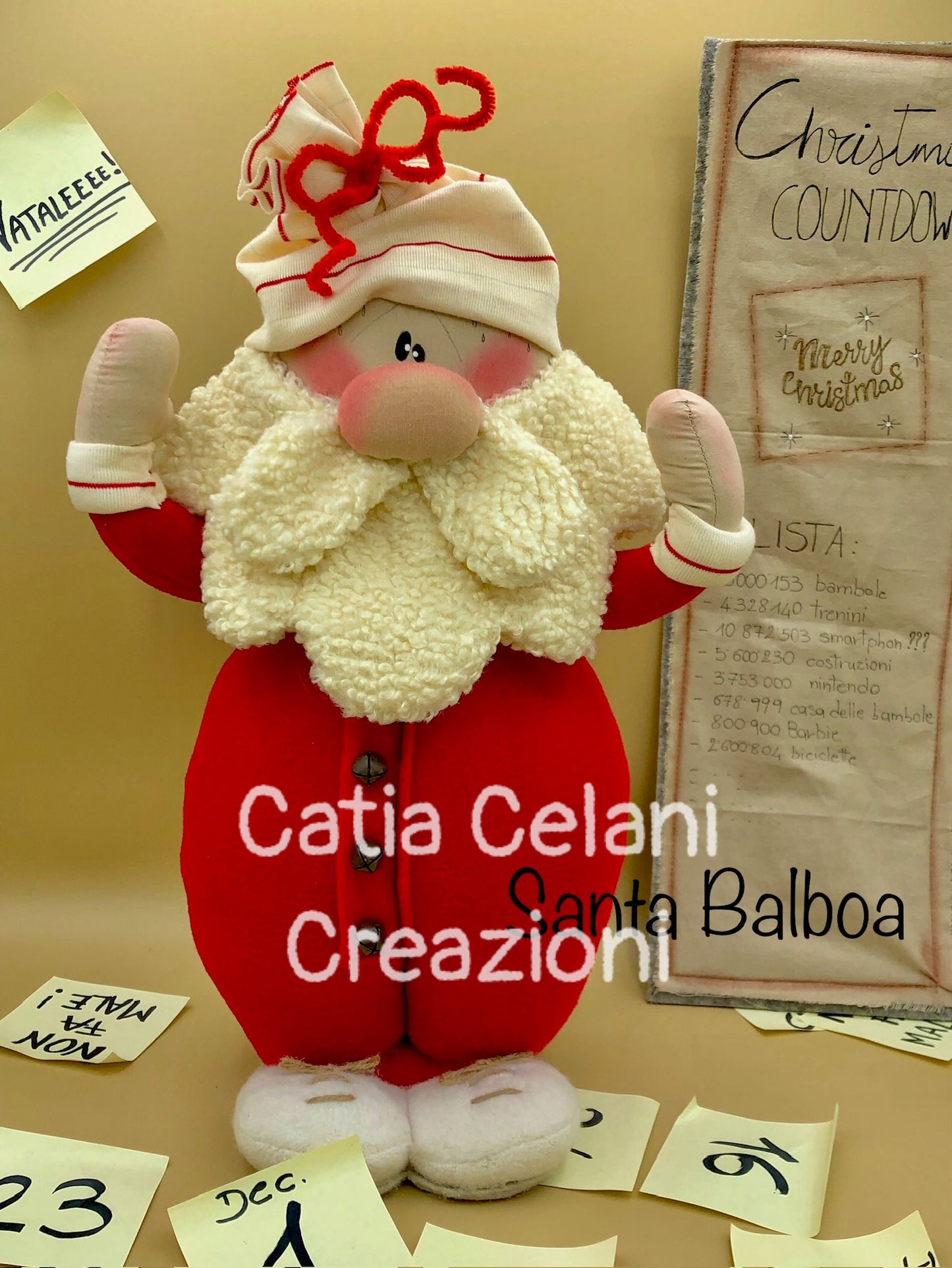 Cartamodello "Santa Balboa" - Babbo Natale, facile, pdf, download instantaneo