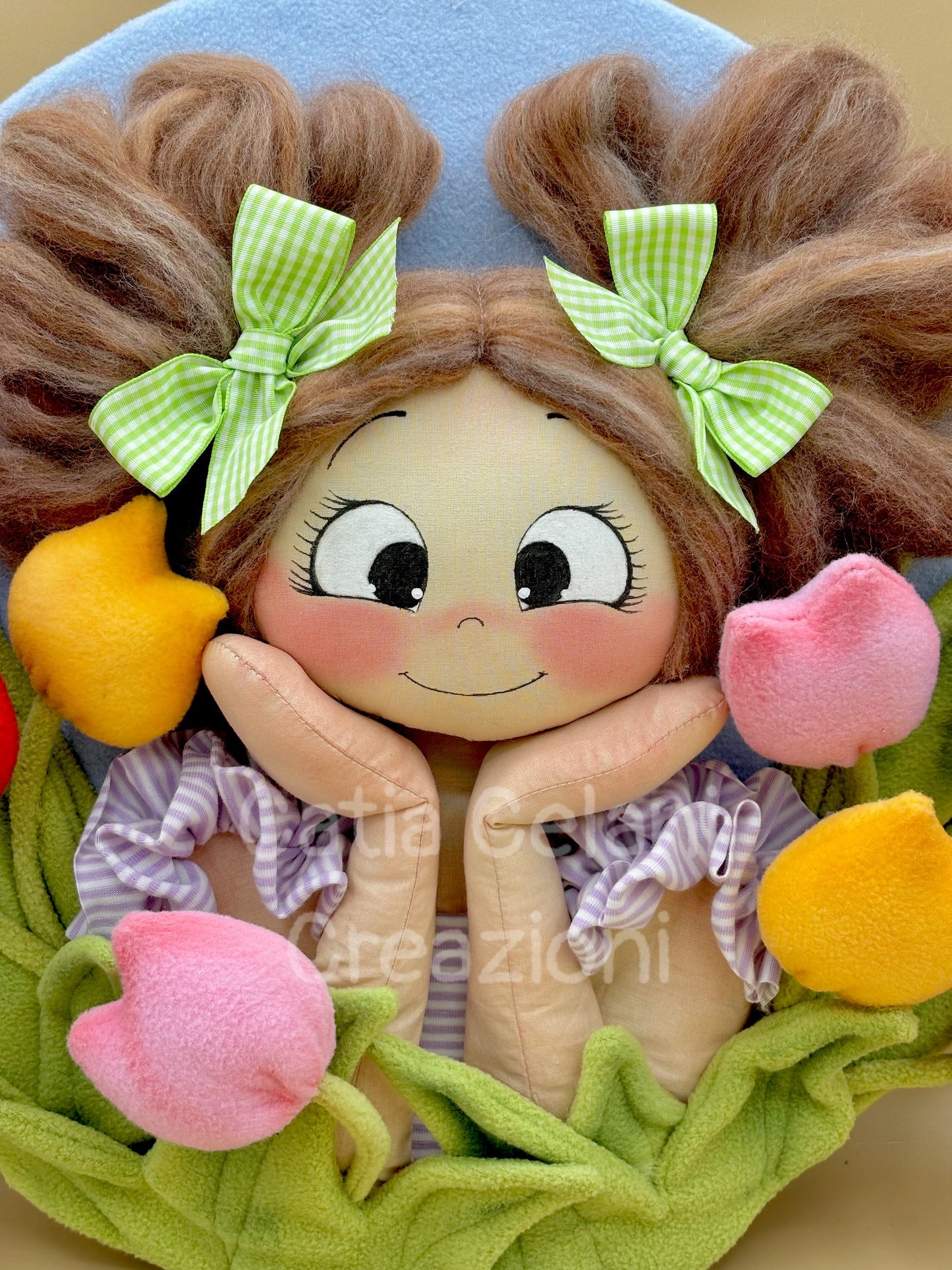 Bimba tra i tulipani- cartamodello facile da realizzare - pdf - download instantaneo