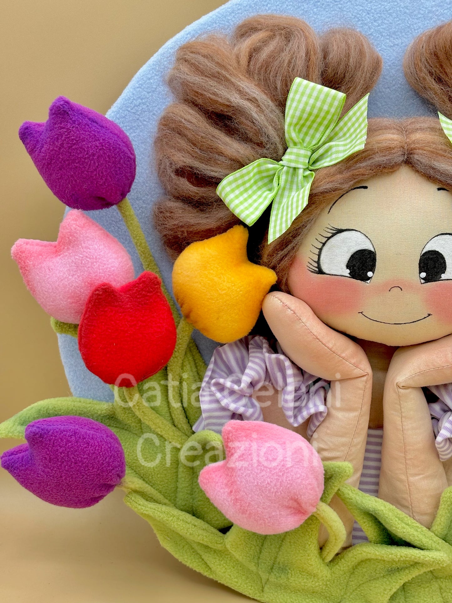 Bimba tra i tulipani- cartamodello facile da realizzare - pdf - download instantaneo