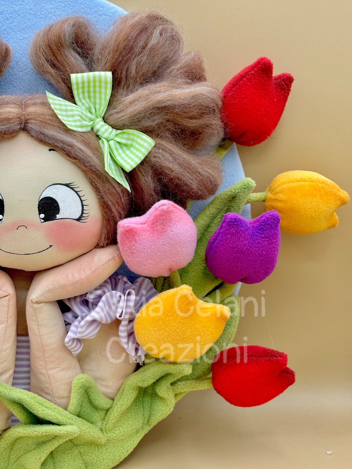 Bimba tra i tulipani- cartamodello facile da realizzare - pdf - download instantaneo