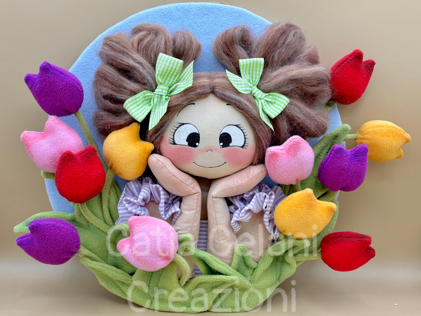 Bimba tra i tulipani- cartamodello facile da realizzare - pdf - download instantaneo