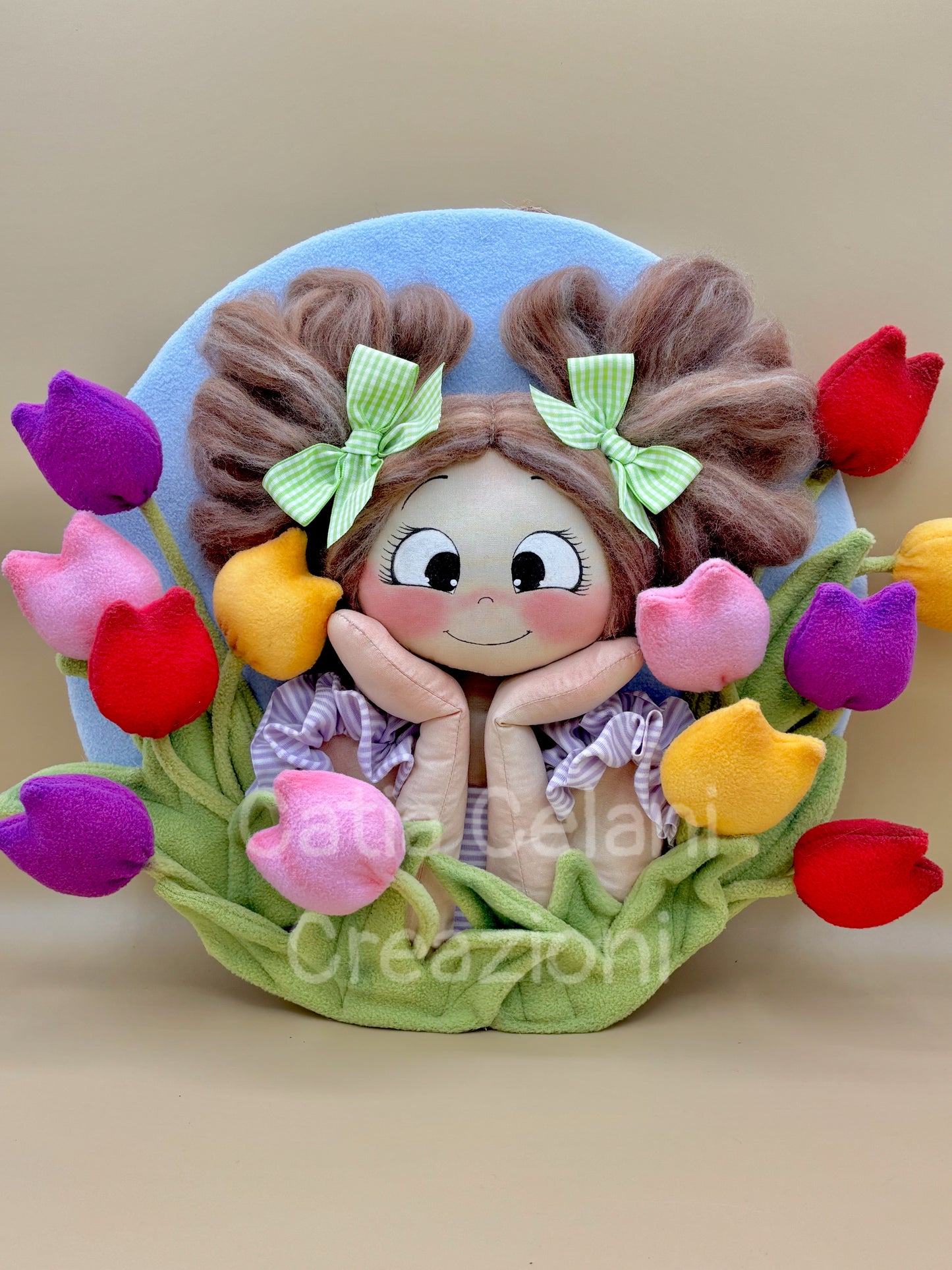 Bimba tra i tulipani- cartamodello facile da realizzare - pdf - download instantaneo