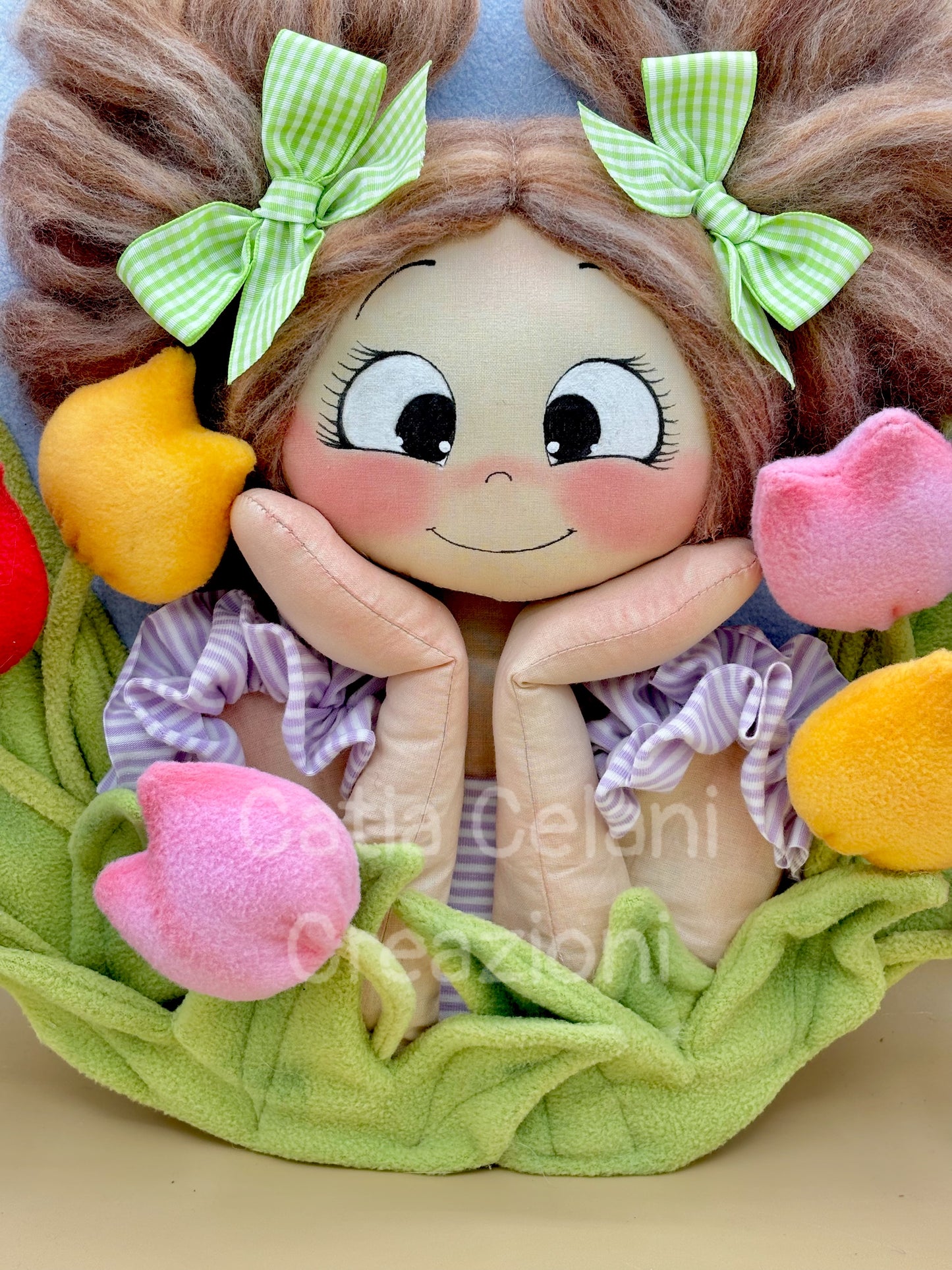 Bimba tra i tulipani- cartamodello facile da realizzare - pdf - download instantaneo