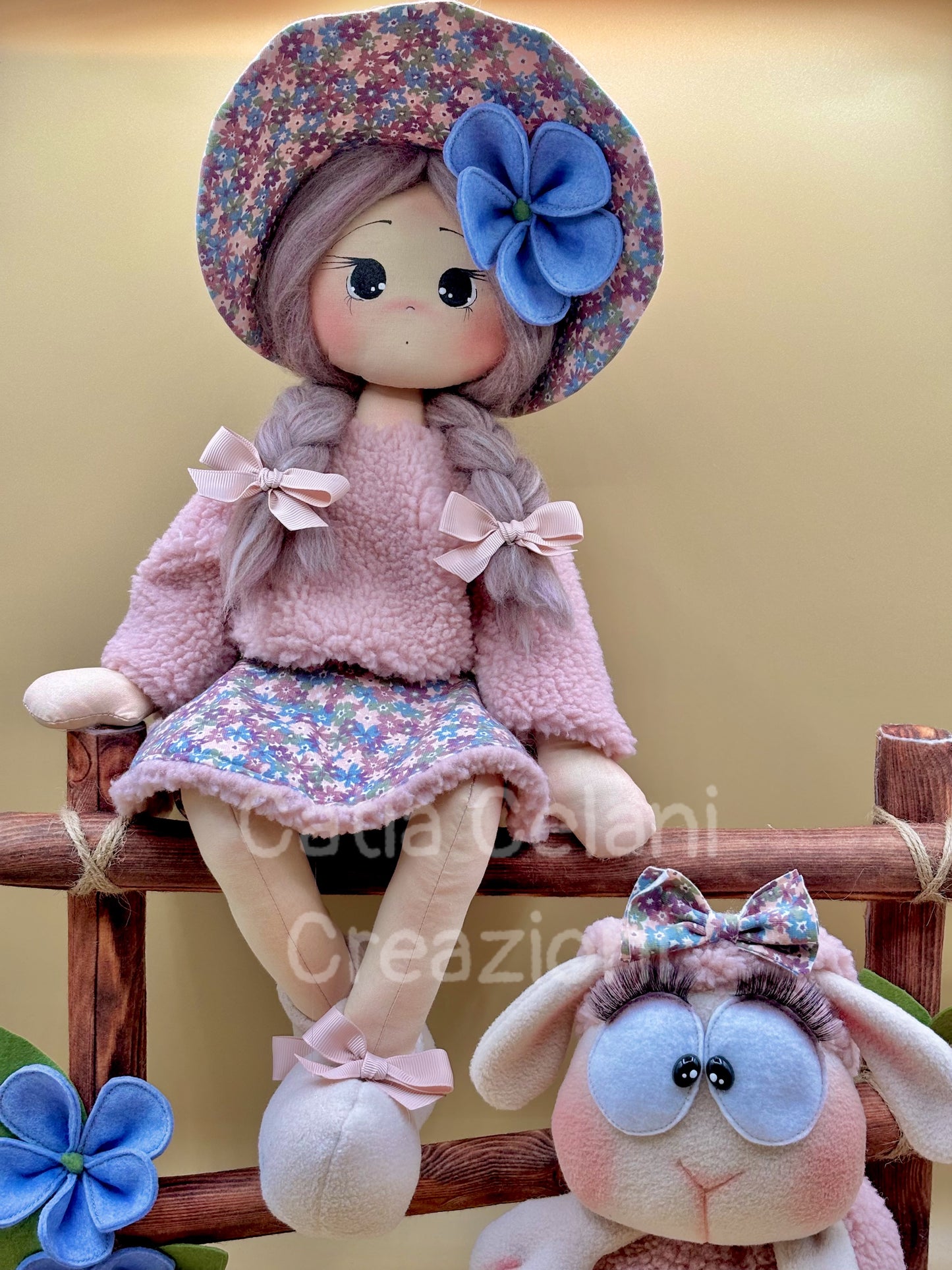 Pastorella su staccionata - cartamodello facile da realizzare - pdf - download instantaneo