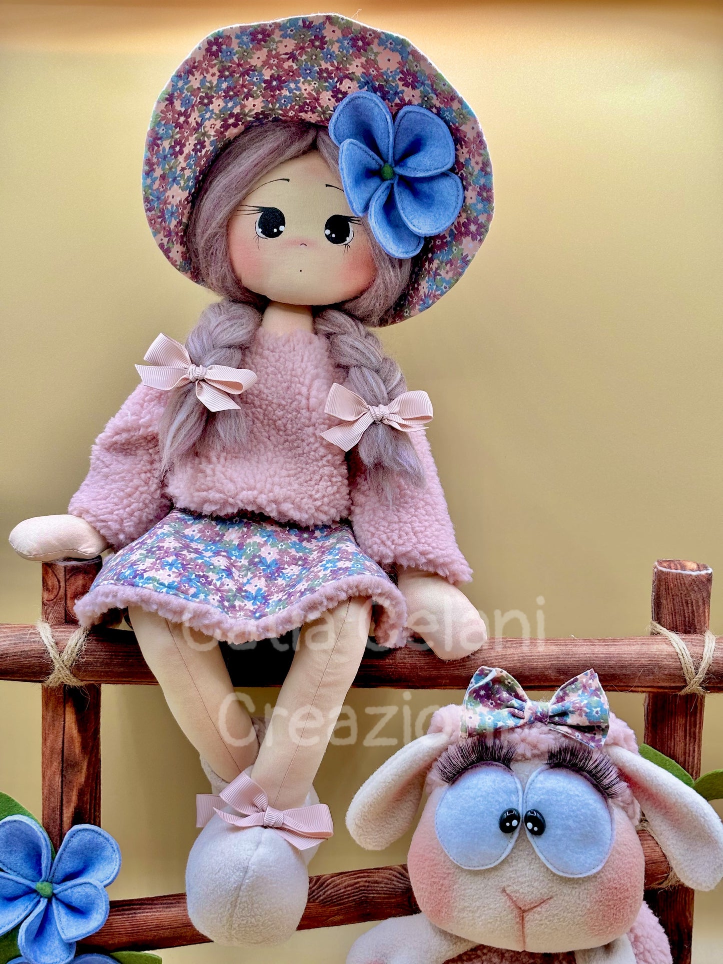 Pastorella su staccionata - cartamodello facile da realizzare - pdf - download instantaneo