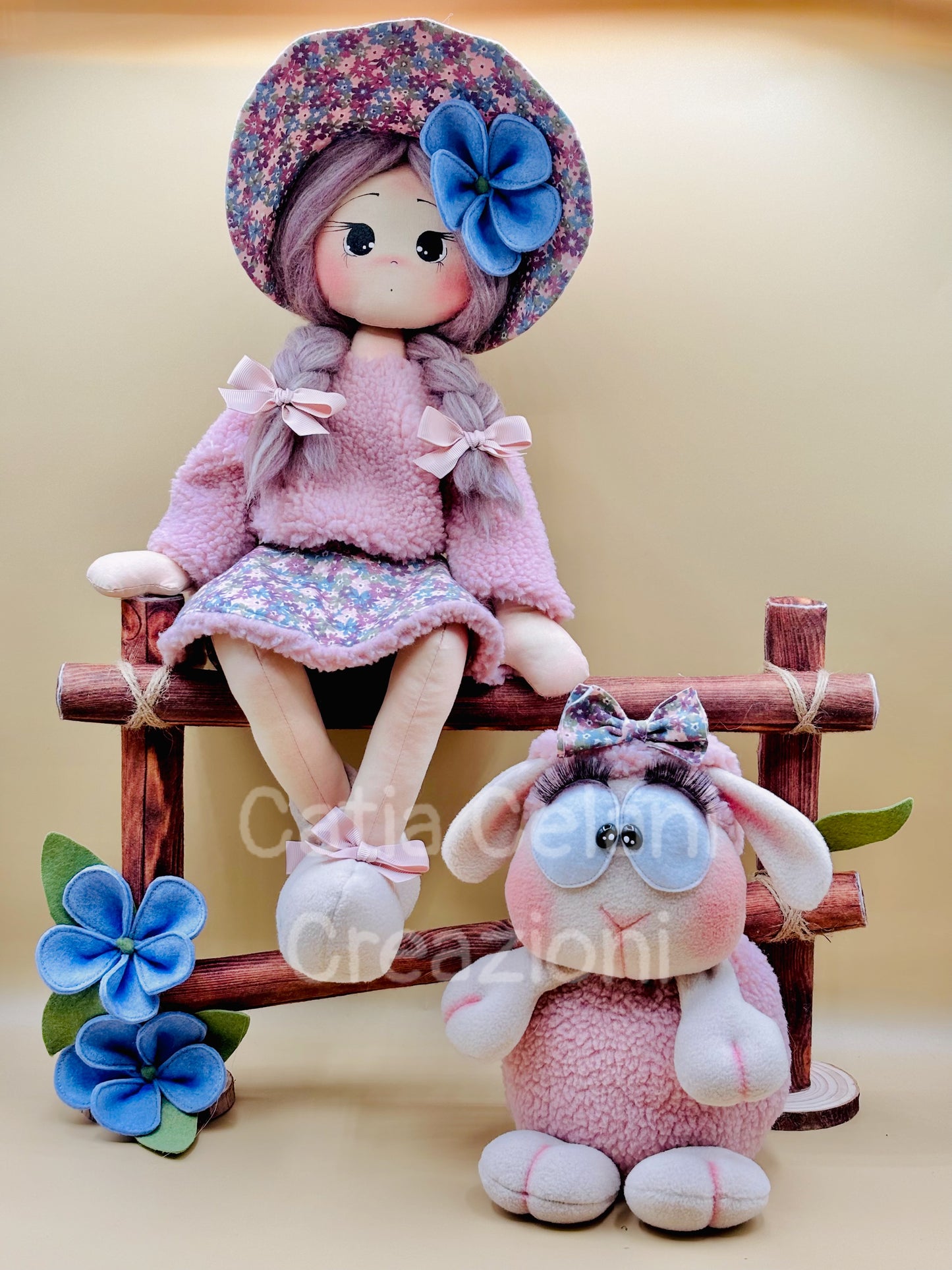 Pastorella su staccionata - cartamodello facile da realizzare - pdf - download instantaneo