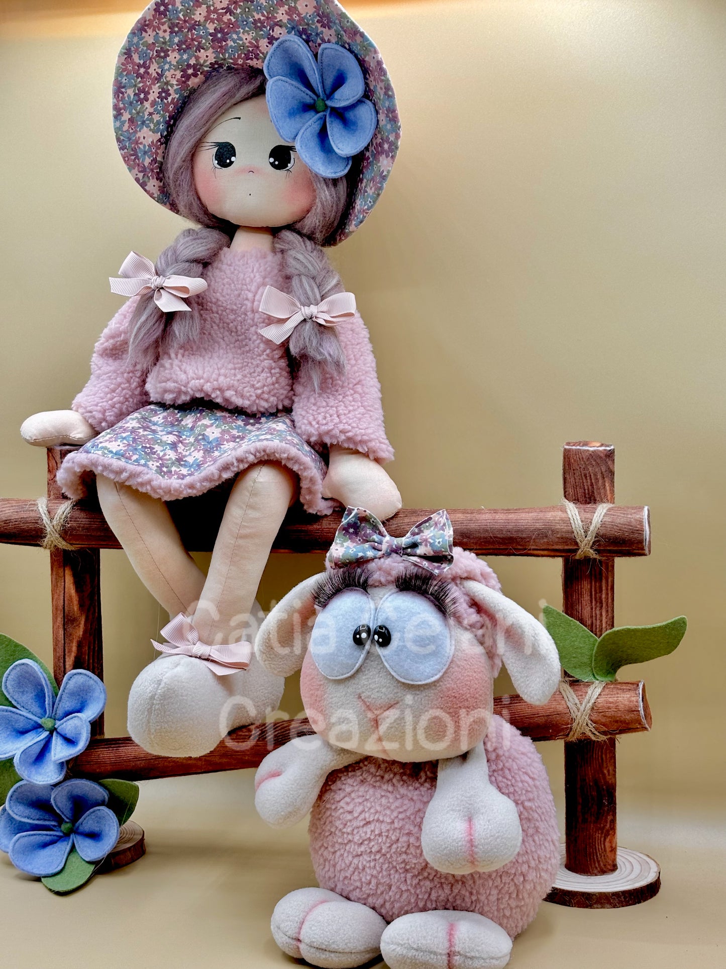 Pastorella su staccionata - cartamodello facile da realizzare - pdf - download instantaneo