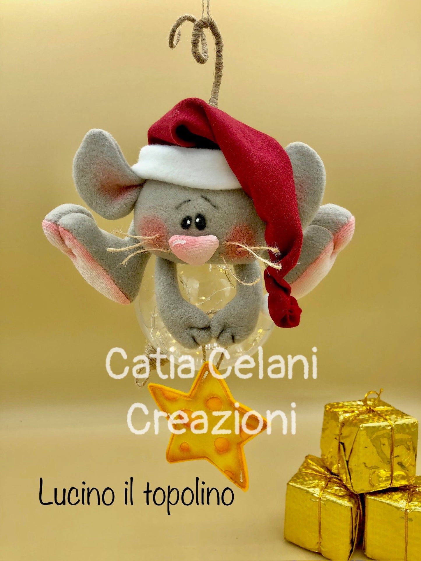 Cartamodello "Lucino" il Topolino - natale, addobbo, facile, pdf, download istantaneo