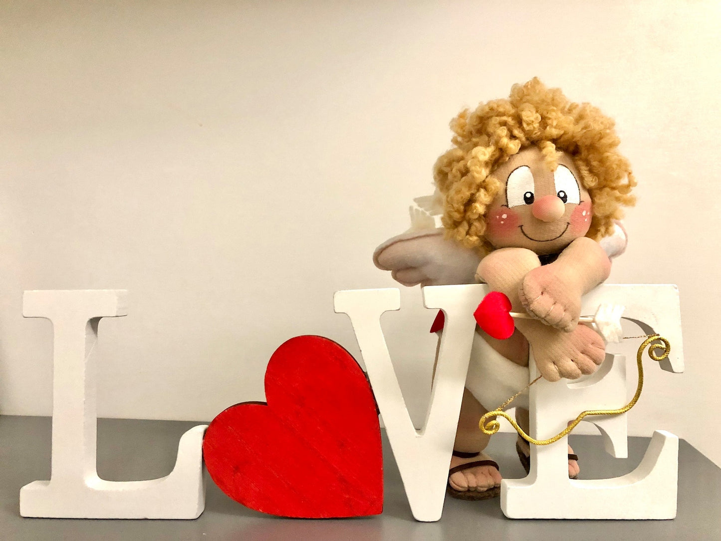 Cartamodello Cupido in love - san valentino - bambola - cuore - pdf - facile da creare