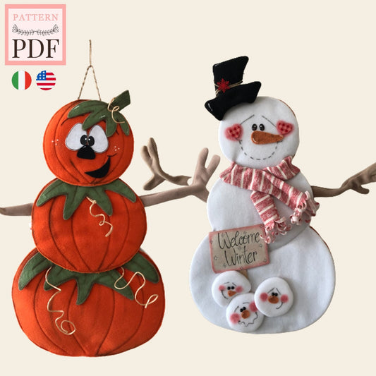 Fuori Porta "autumn-winter" sewing pattern: 2 in 1, Halloween and Christmas, instant pdf download - double sided