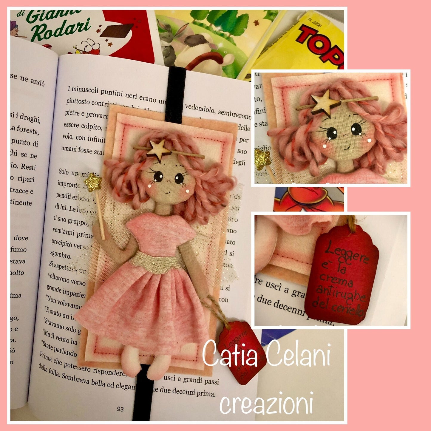 "Bookmark Fairy" sewing pattern: bookmark, instant pdf download