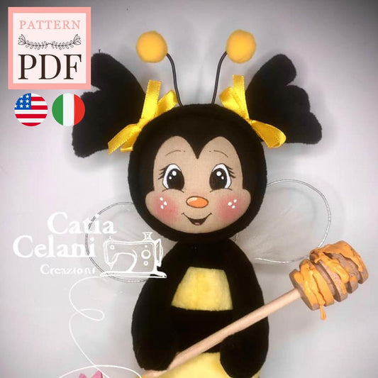 Bee "Beez" doll sewing pattern: bee, instant pdf download