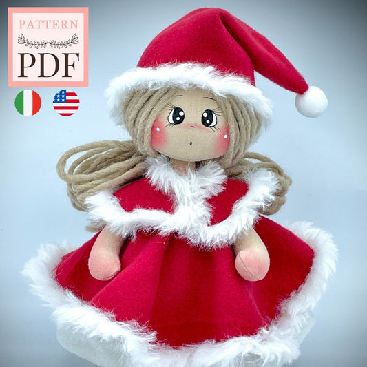 Natalina - Christmas doll - Christmas sewing pattern, pdf, instant download, easy to make