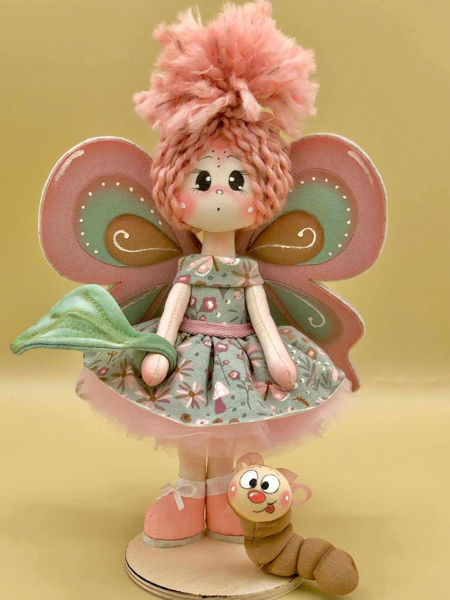 "Lalla the butterfly and Cris the caterpillar" sewing pattern: butterfly, butterfly doll, caterpillar, instant pdf download