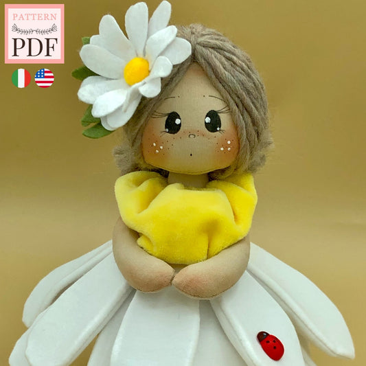 Margaret sewing pattern - flower doll - daisy - easy to make - instant download - pdf